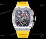 KV Factory 1:1 Yellow Band Richard Mille RM011-FM Flyback Chronograph Watch 